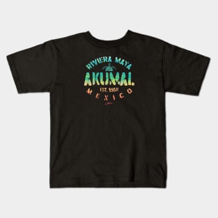 Akumal, Riviera Maya, Mexico with Sea Turtle Kids T-Shirt